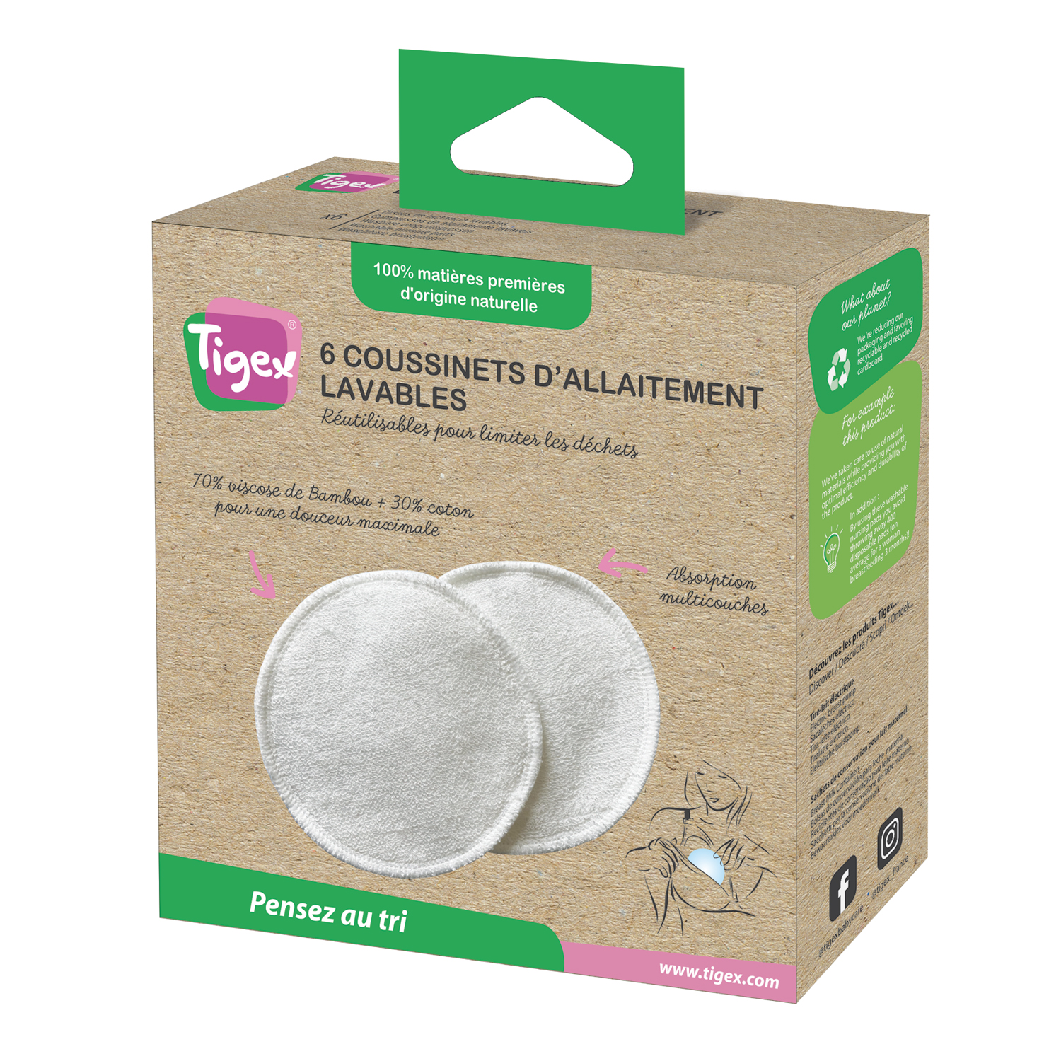 Tigex - 28 Coussinets d'Allaitement Ultra Absorbants Nuit
