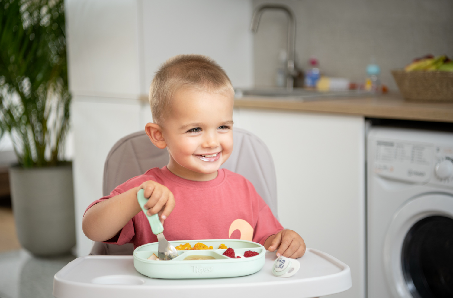 Assiettes à Compartiments Bébé Enfant Vaisselle avec Ventouse en